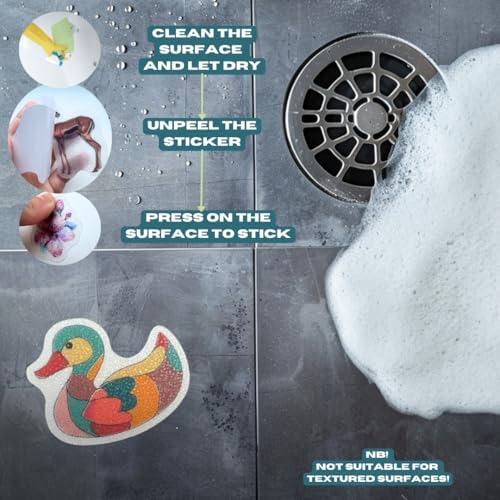Non Slip Bath Duck Decals 28 PCS Pastel Design