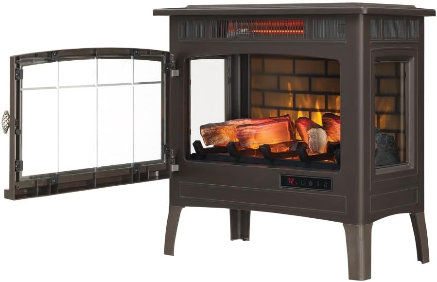 Duraflame Electric Fireplace Stove with 3D Flame Effect Bronze