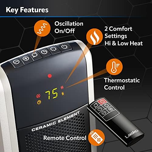 Lasko Oscillating Digital Ceramic Tower Heater for Large Rooms