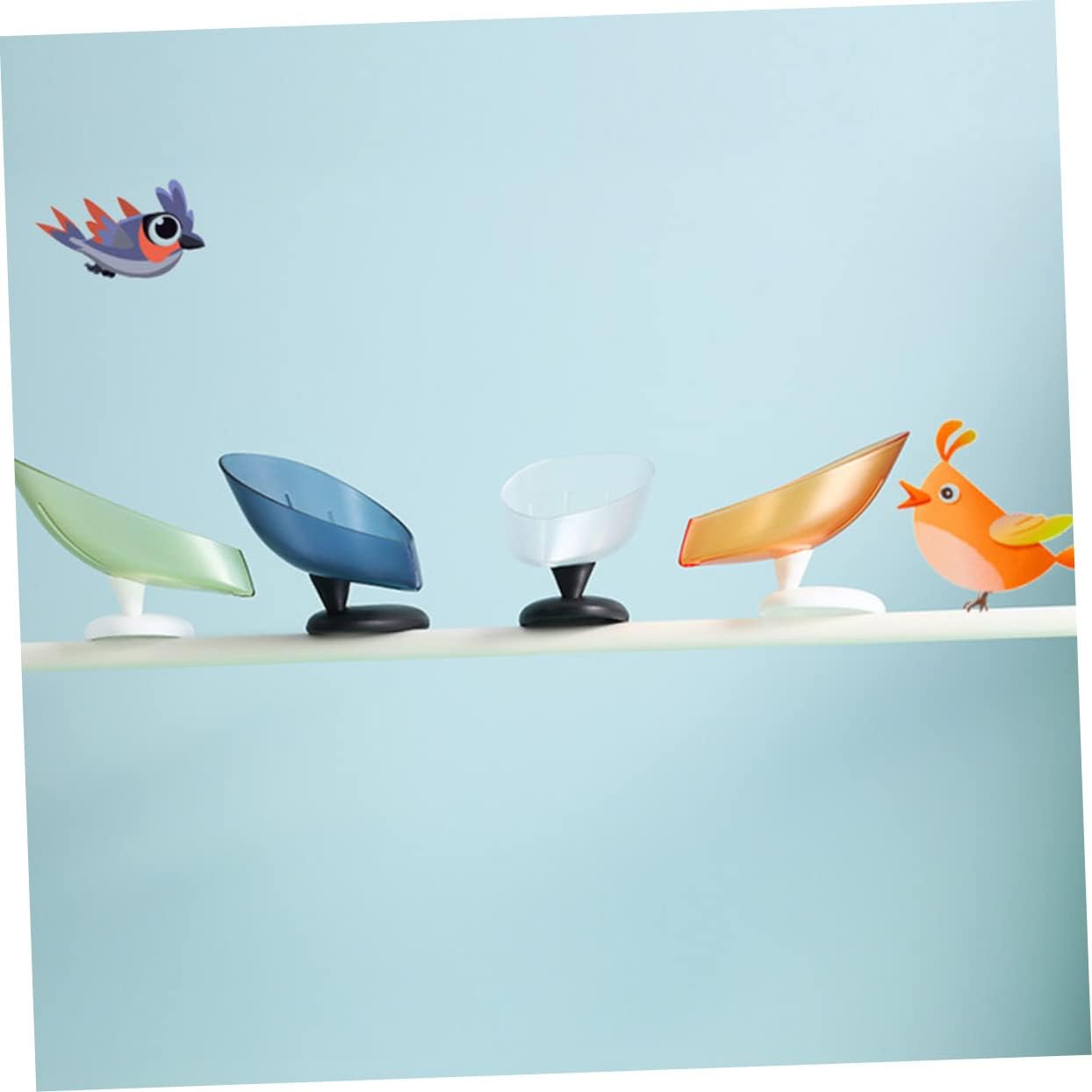 HAKIDZEL 3Pcs Soap Dish Holder with Suction Cup and Draining Design