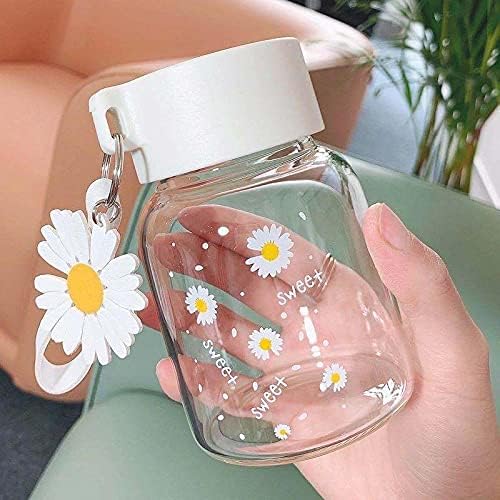 YSOLDA Water Cup Portable Glass Tumbler Cute Girl Cup with Petals