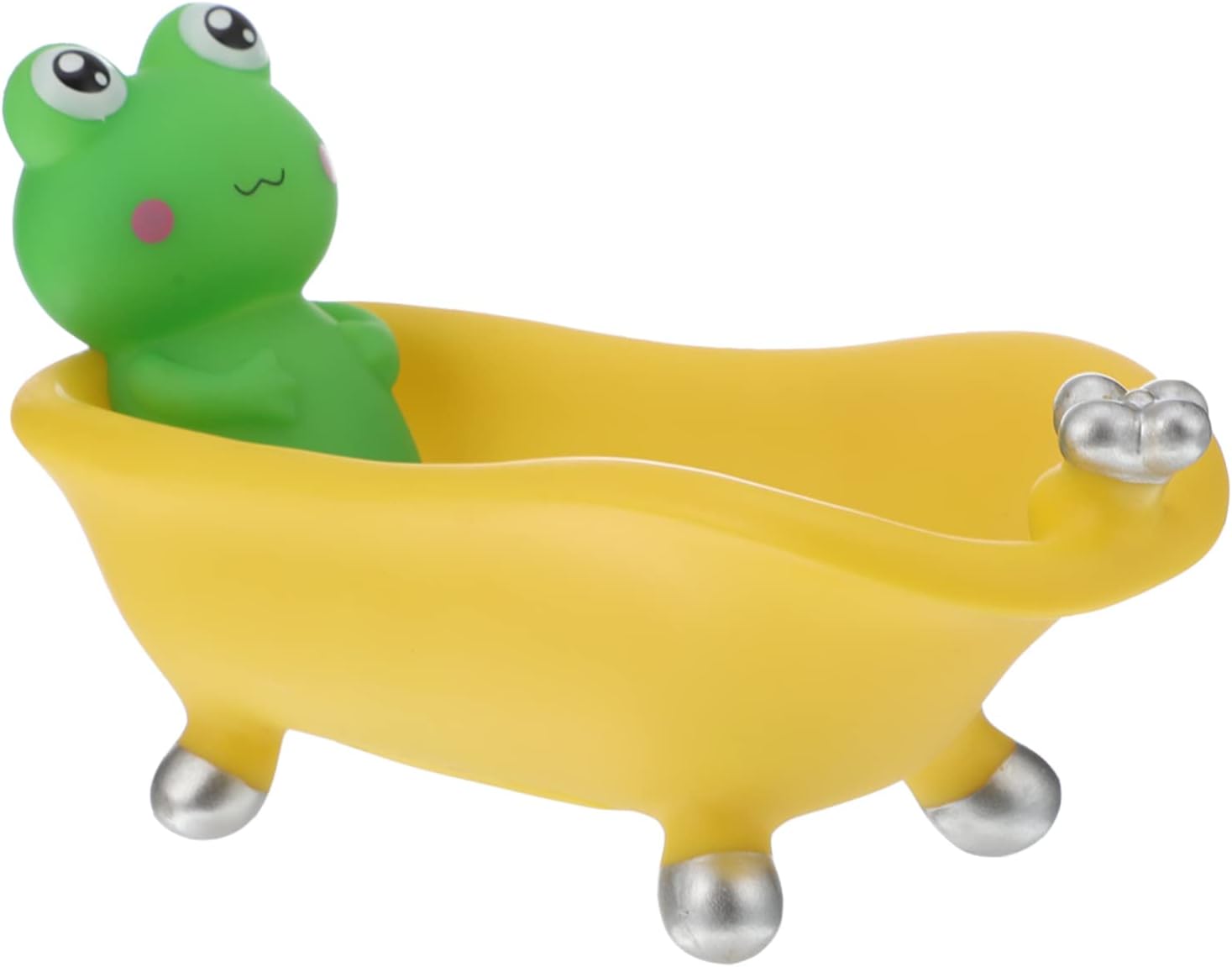 LIFKOME Cartoon Frog Soap Dish Tray Self Draining Vinyl Holder for Bathroom
