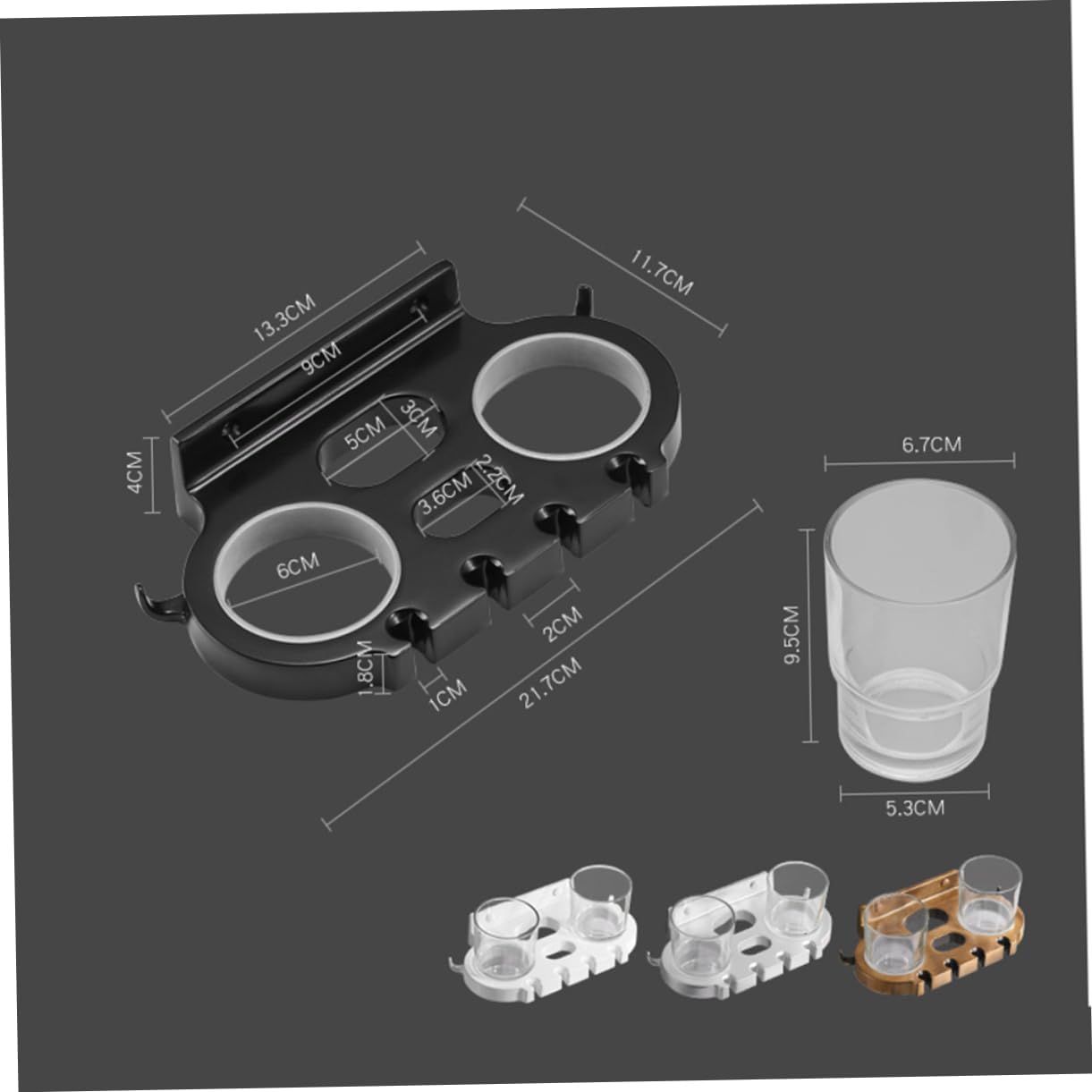 Stylish Aluminum Toothbrush Holder with Cups
