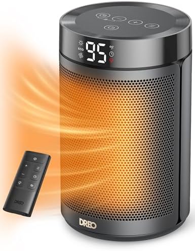 Dreo 1500W PTC Ceramic Space Heater with Timer and Thermostat - Black