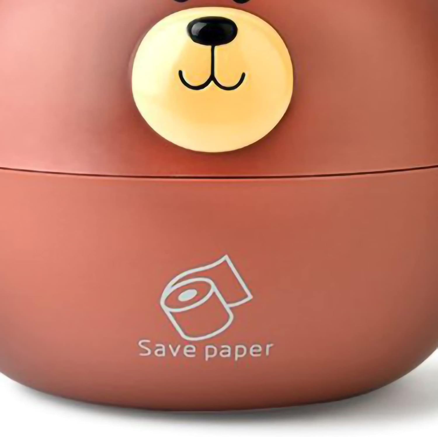 Cute Bear Tissue Holder Cartoon Style Round Dispenser for Home