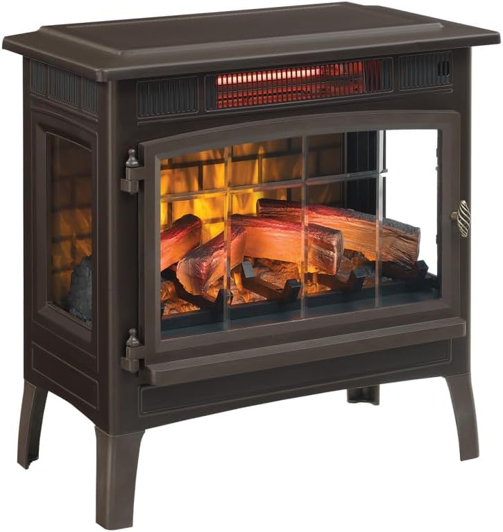 Duraflame Electric Fireplace Stove with 3D Flame Effect Bronze