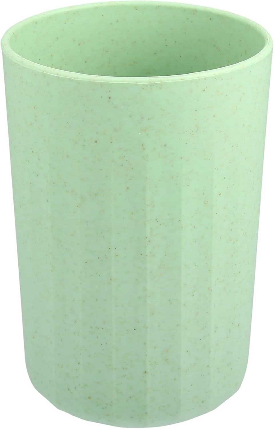 VOCOSTE Bathroom Tumbler with Smooth Lines Wheat Straw Cup Toothpaste Holder