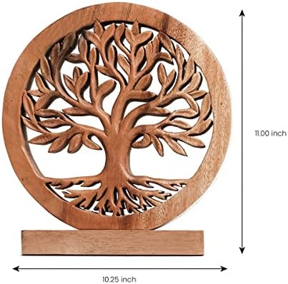 Decozen Solid Wood Tree of Life Sculpture - Home Decor