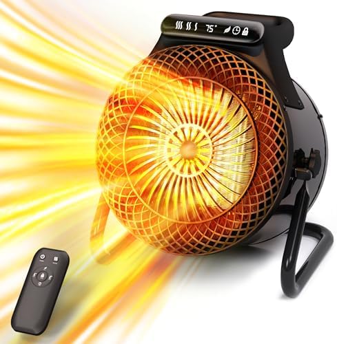 Riseon 1500W Electric Outdoor Heater with Remote Control and 3 Modes