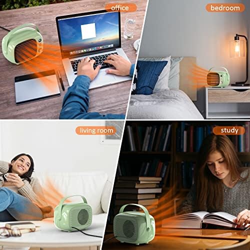Coolfor Space Heater with Temperature Control and Safety Features Green