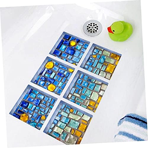 HAKIDZEL 6Pcs Blue Non-Slip Bathtub Stickers Decor