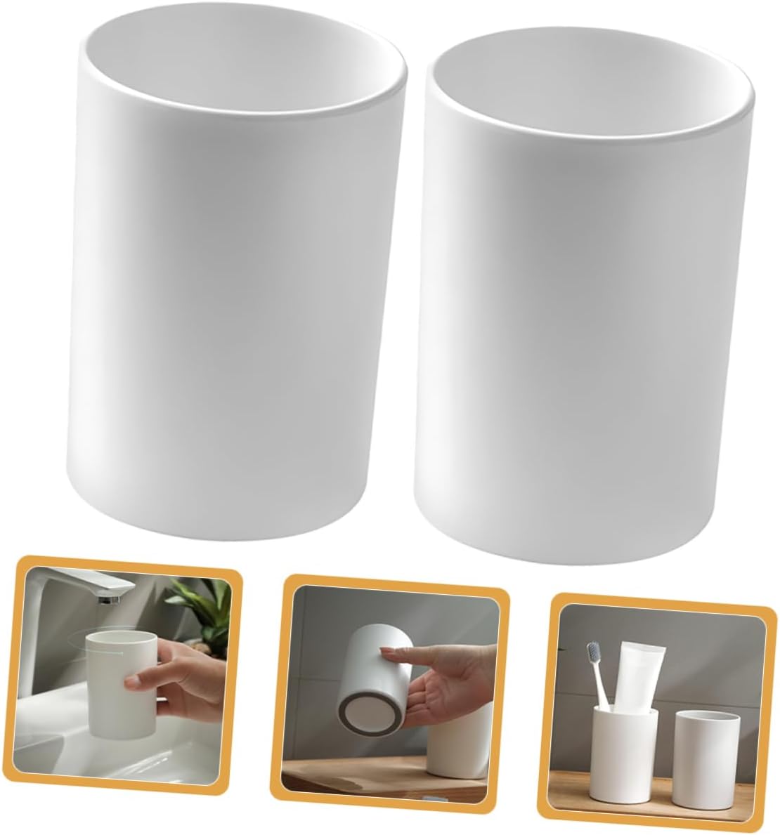 2pcs Reusable Unbreakable Toothbrush Cup Set for Camping Travel
