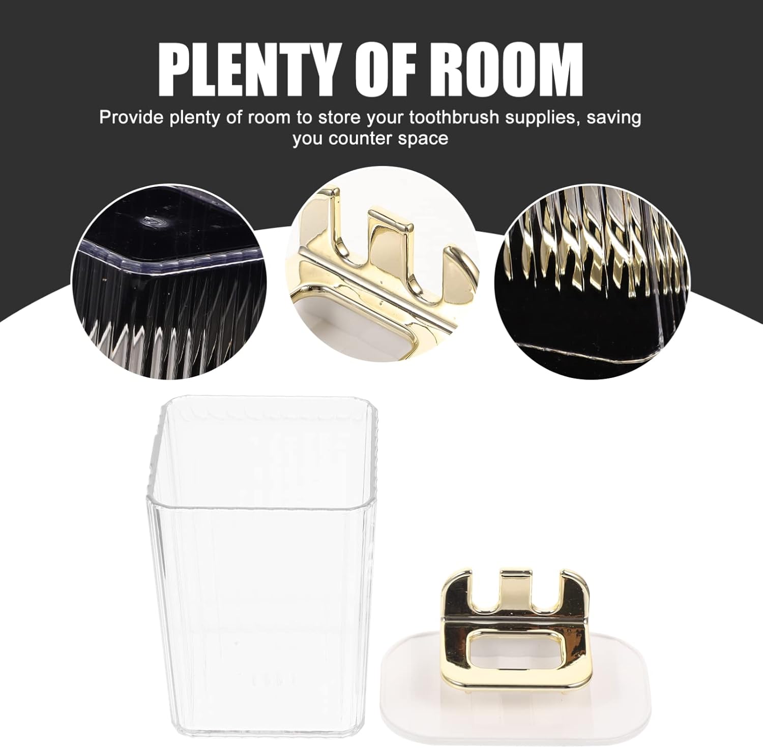 HOLIDYOYO 1set Wall Mounted Toothbrush Holder Set