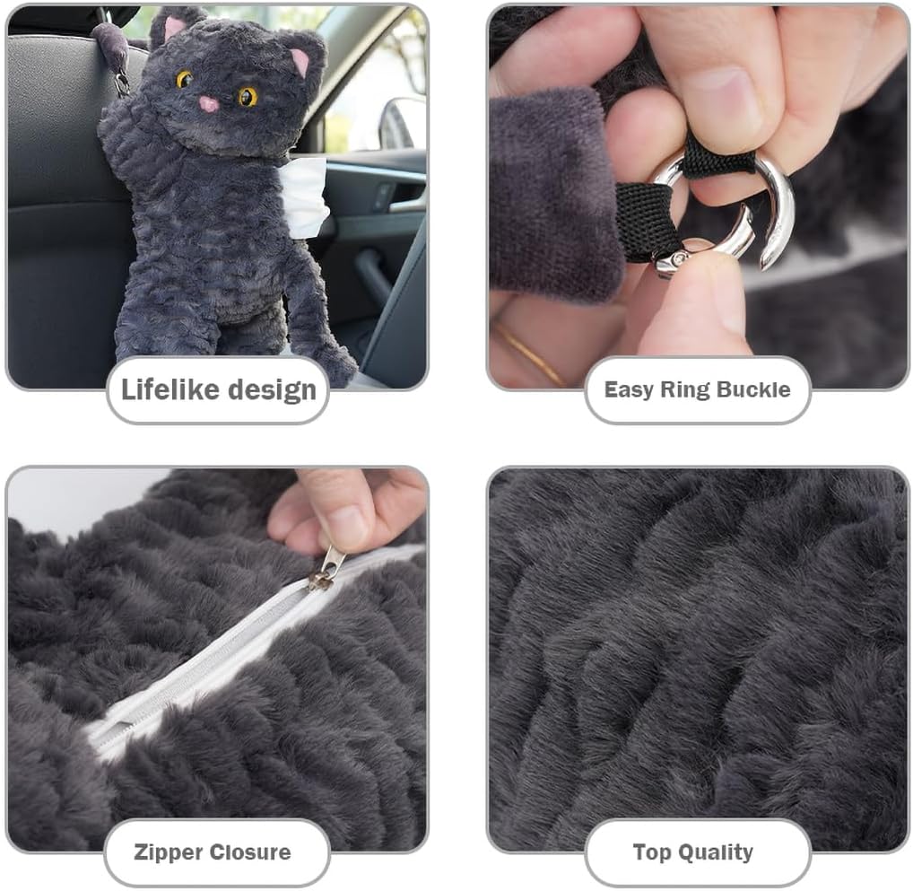 Seemehappy Plush Tissue Box Cover for Car and Home