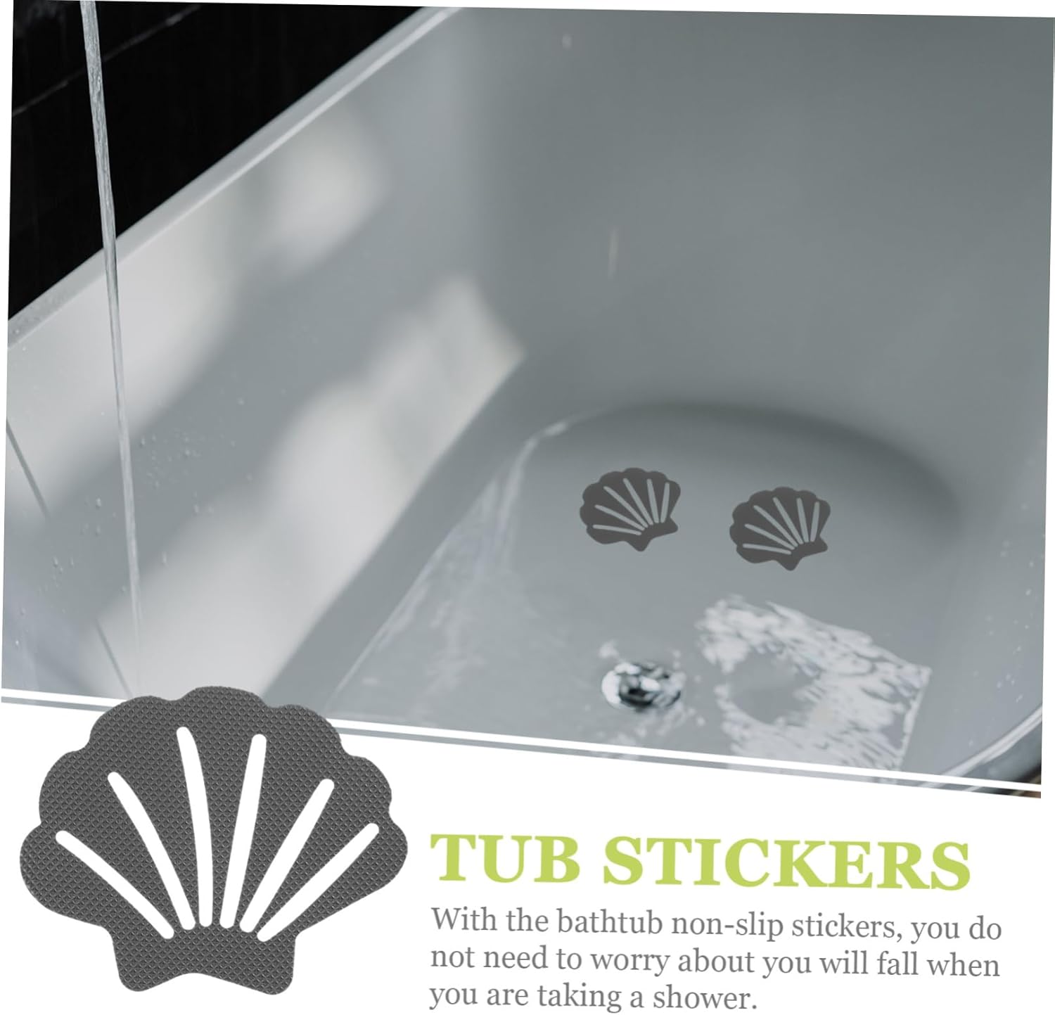 RORPOIR 30Pcs Shell Shaped Non-Slip Bathtub Stickers