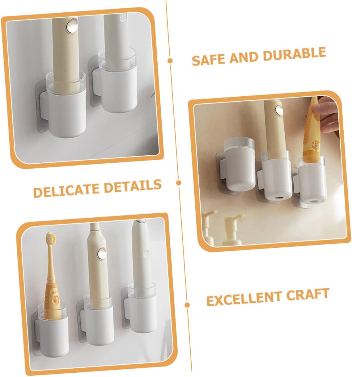 HOOTNEE 2pcs Wall Mounted Electric Toothbrush Holder