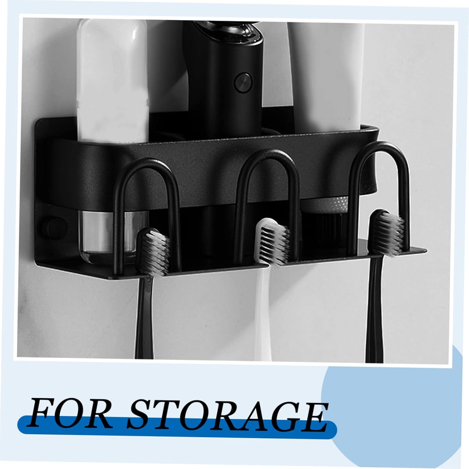 Wall Mounted Metal Toothbrush Holder with Cup Stand
