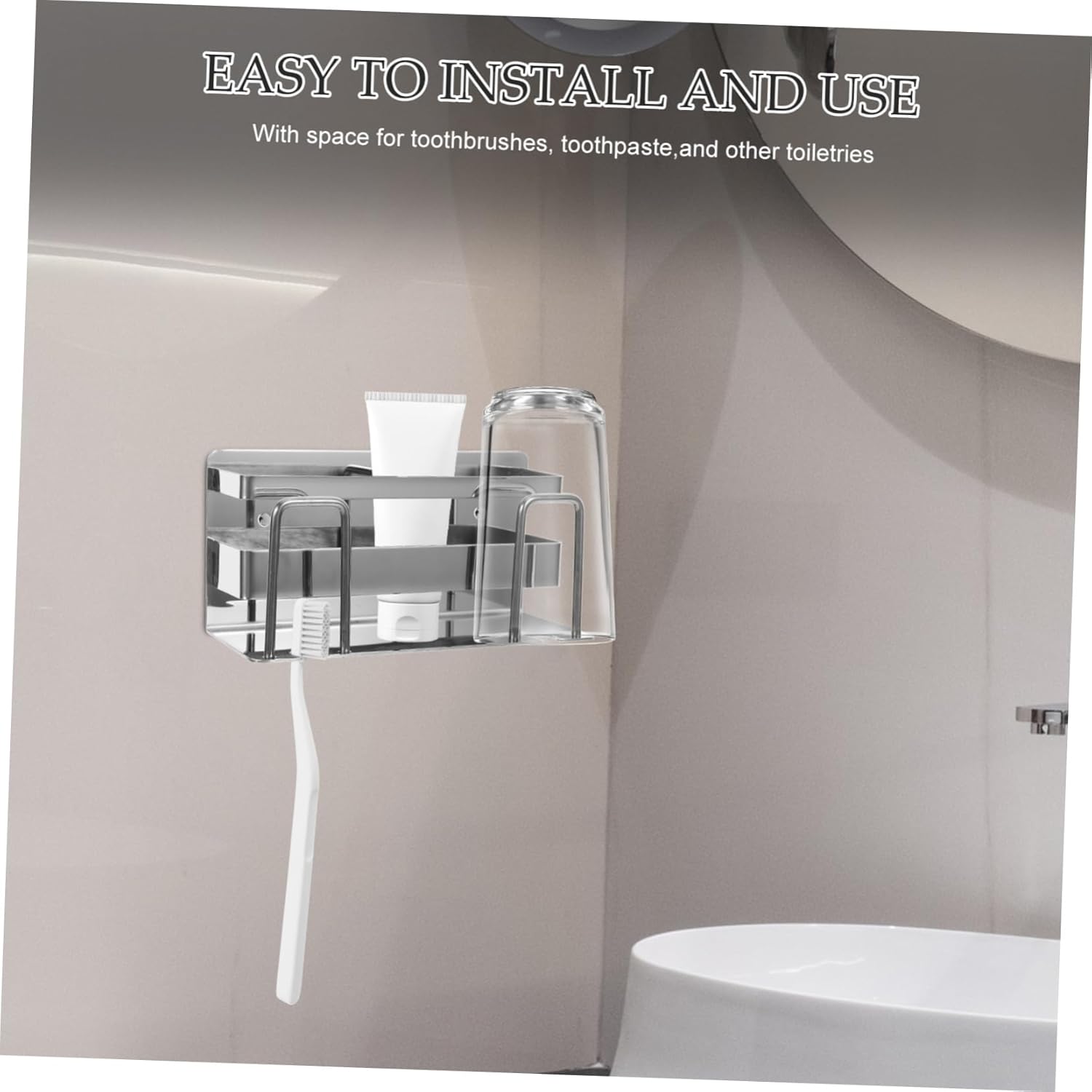 PRETYZOOM Modern Wall-Mounted Toothbrush Holder