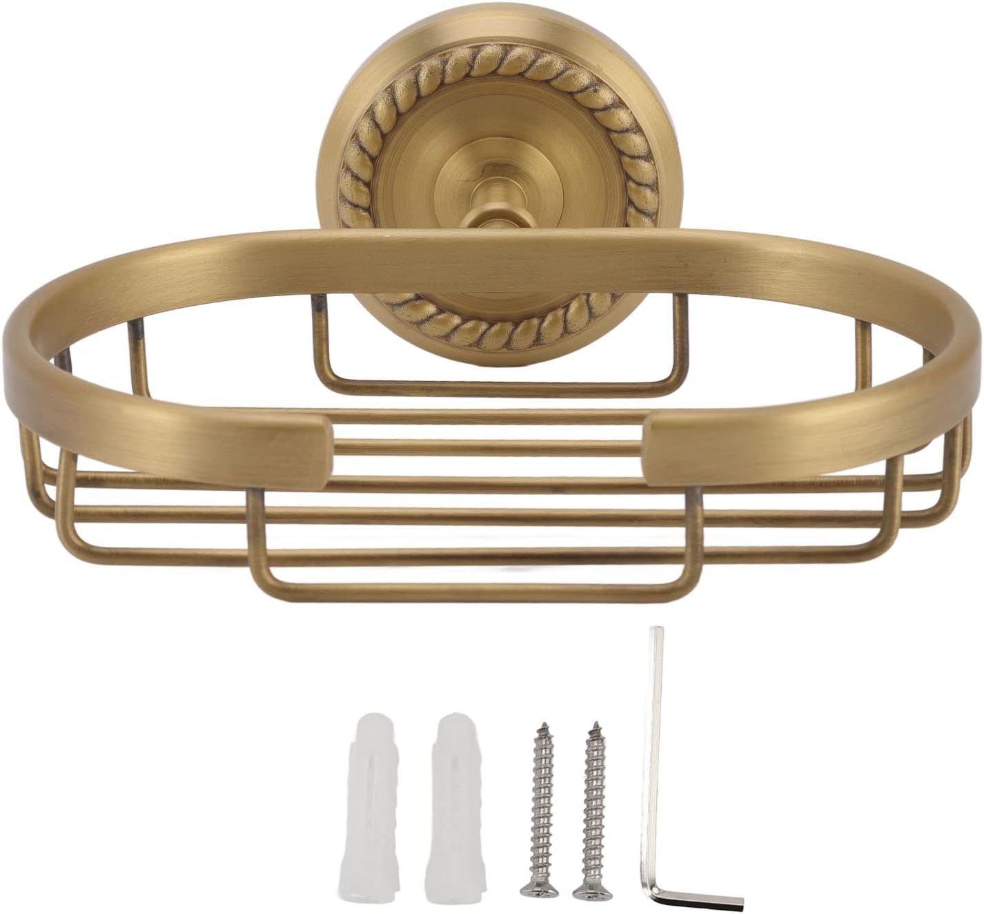 Fafeicy Soap Basket with Twisted Pattern Copper Stainless Steel Holder