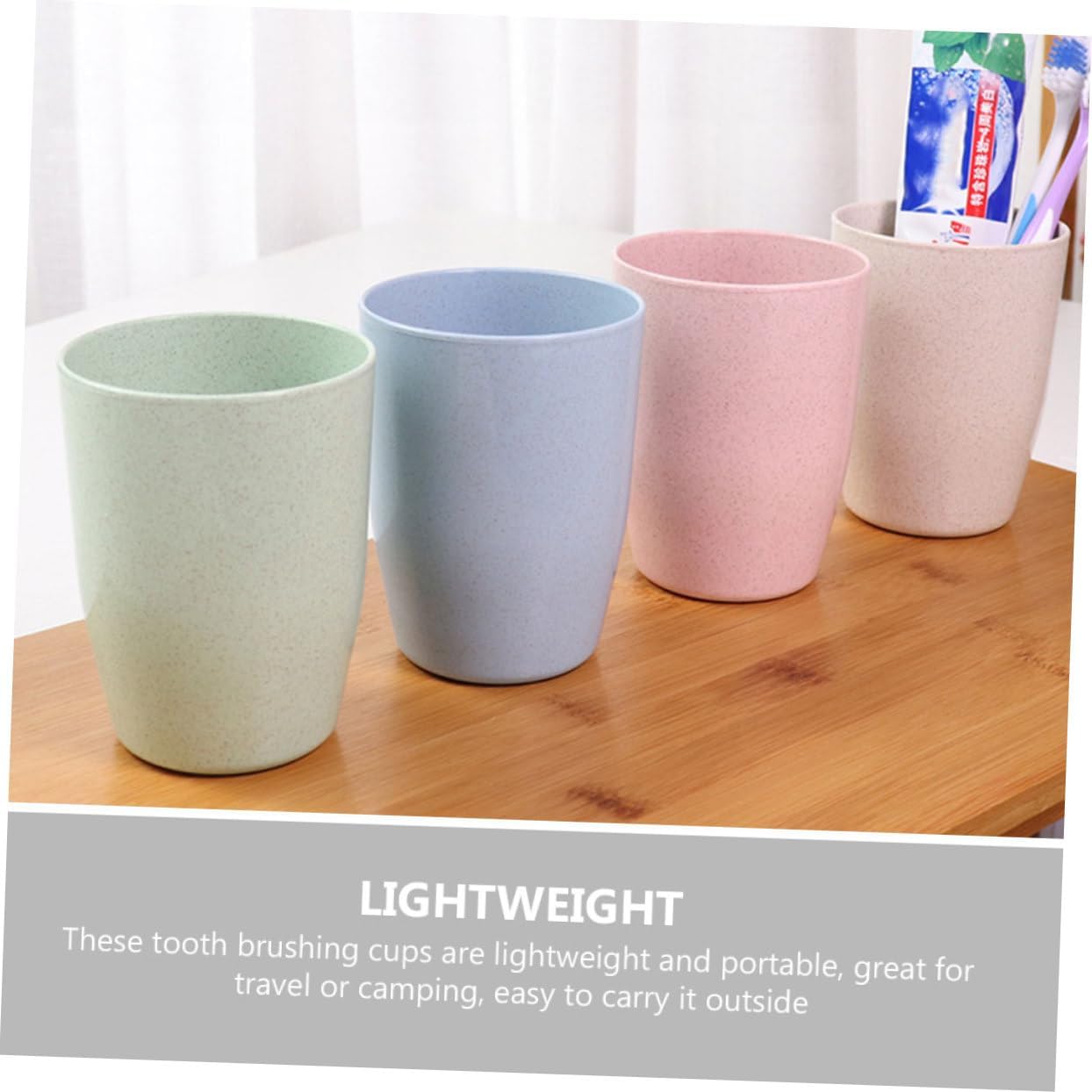 Garneck Wheat Straw Toothbrush Holder Set