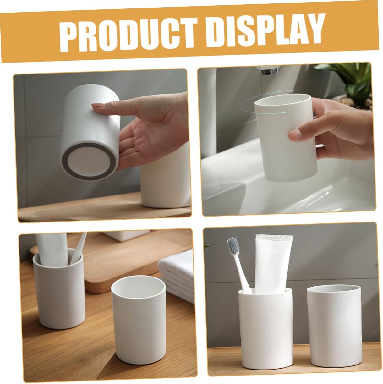 2pcs Reusable Unbreakable Toothbrush Cup Set for Camping Travel