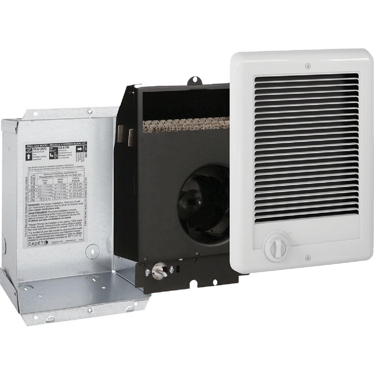 Cadet Com-Pak Wall Heater with Thermostat 1500W White