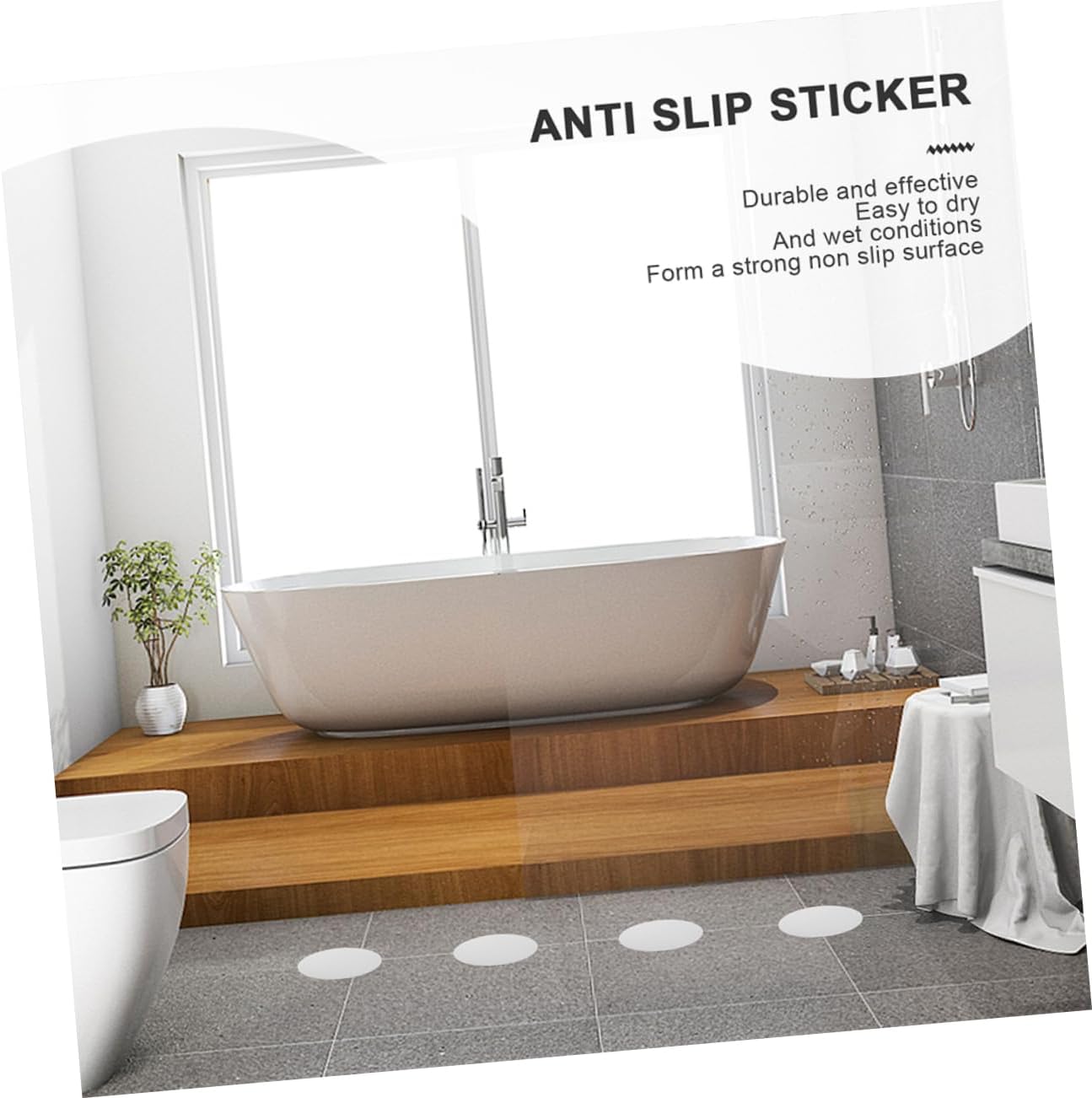 JECOMPRIS 1set Round Slip Stickers for Bathroom Safety