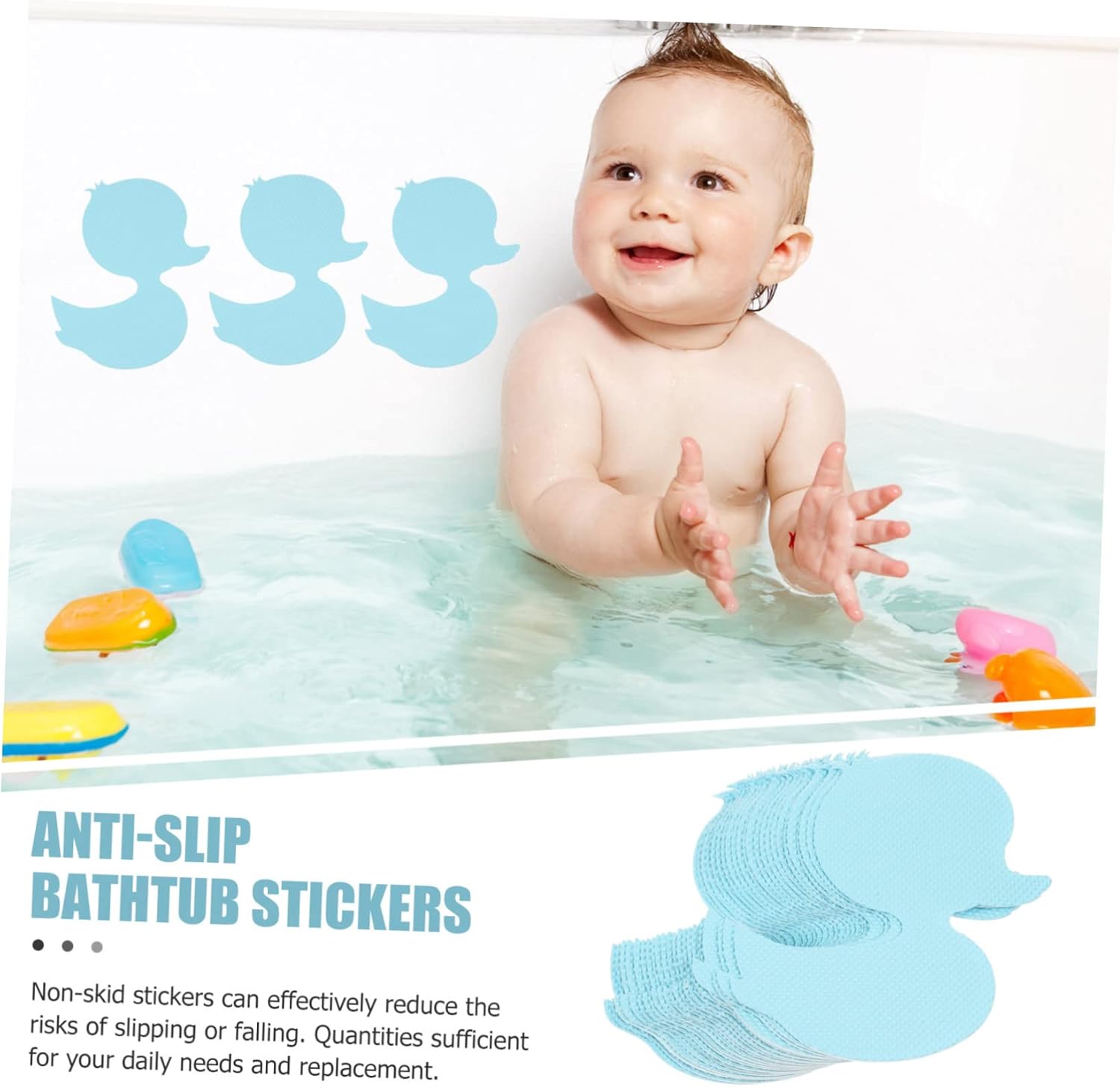 Happyyami 24pcs Non-Slip Shower Stickers for Safe Bathing