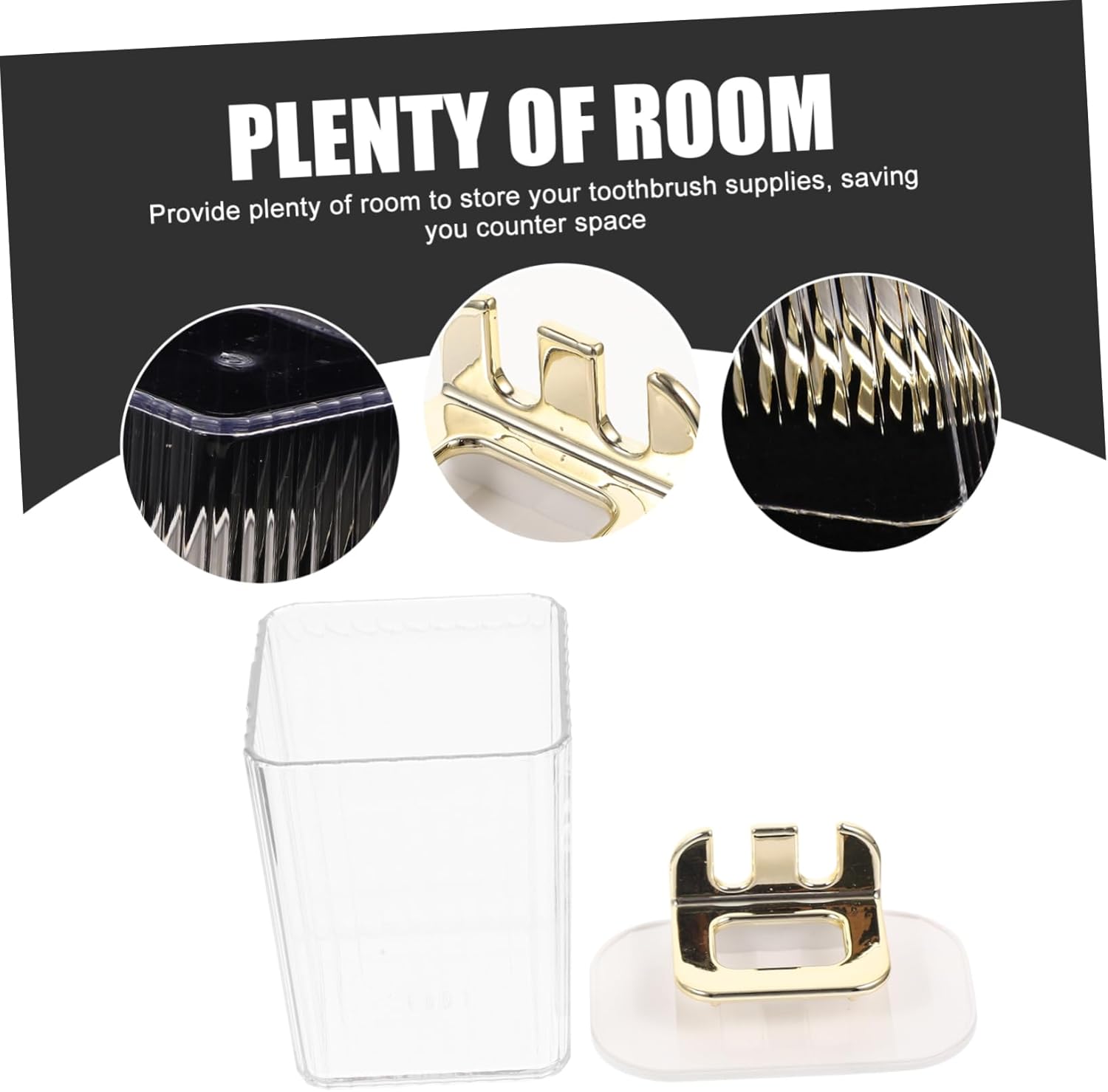 Ciieeo Wall Mounted Toothbrush Holder with Cup for Bathroom