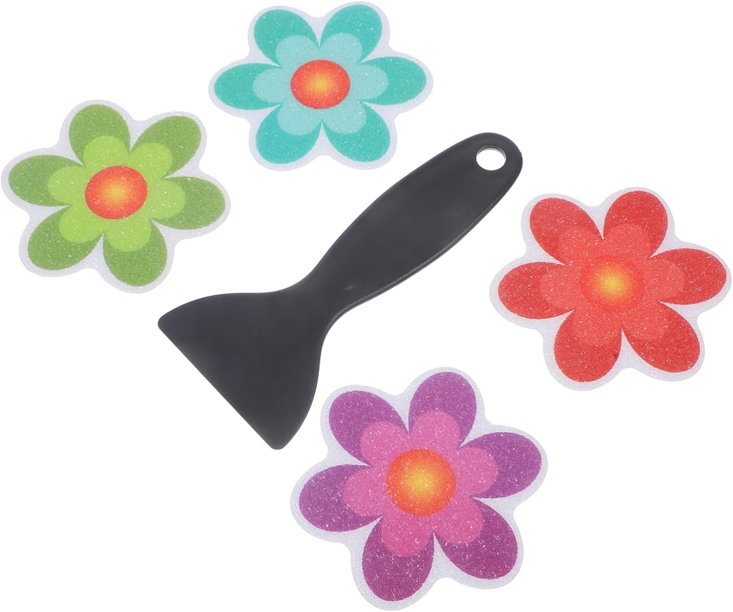 VICASKY 4pcs Cartoon Non-Slip Tile Stickers for Bathrooms