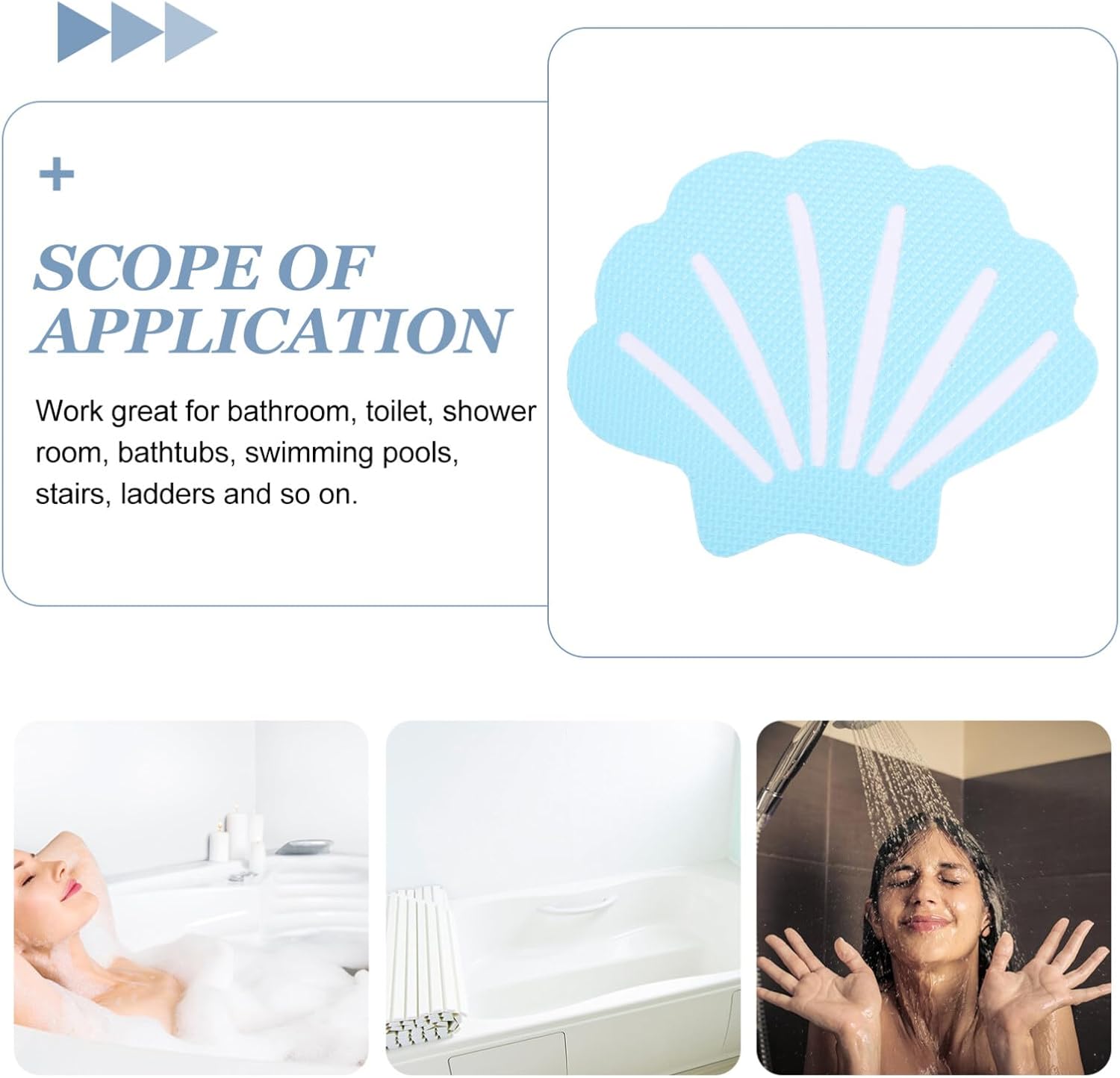 Cabilock 12pcs Shell Anti-Slip Stickers for Bathtub