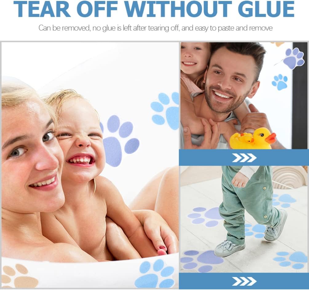 10pcs Non-Skid Dog Paw Bath Stickers for Bathtub Safety Decals