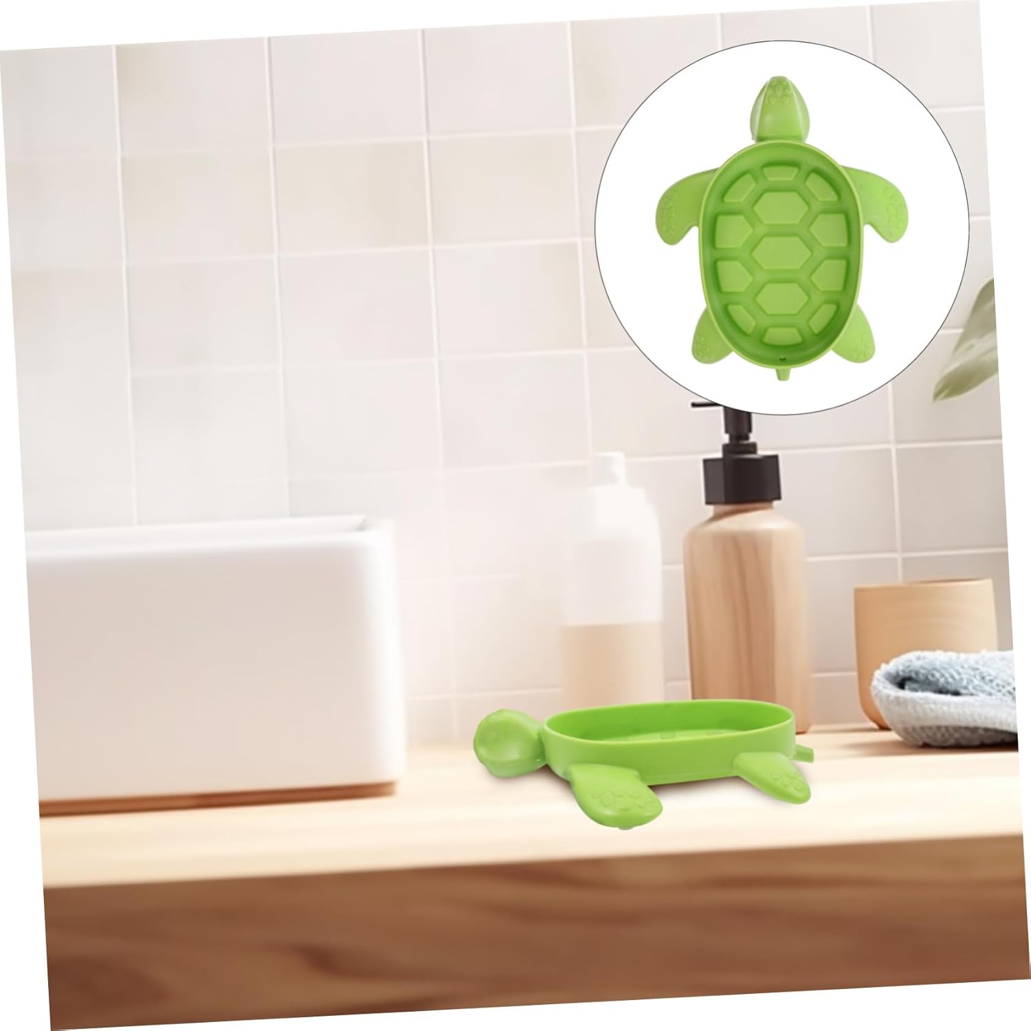 Veemoon Cute Cartoon Turtle Soap Holder for Bathroom