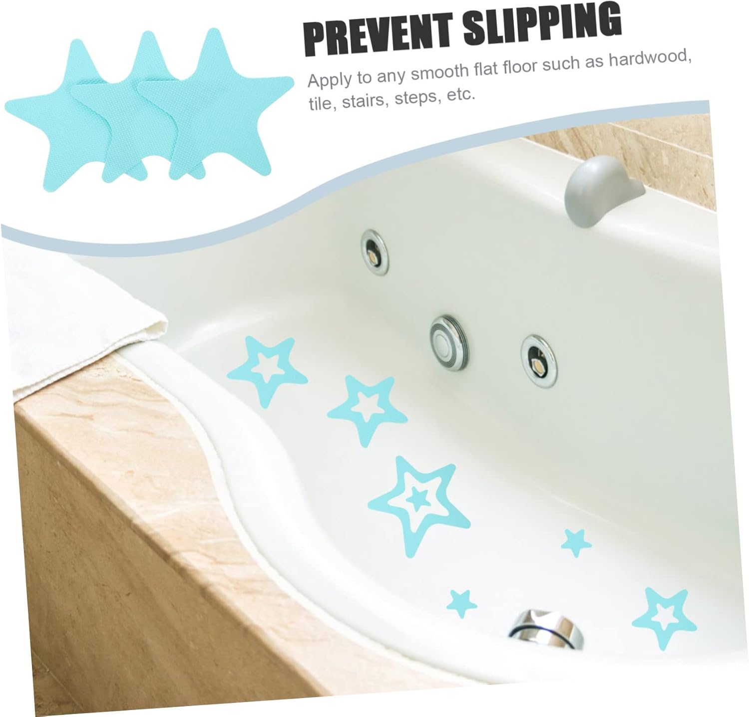TINEASUR 20pcs Non-Slip Pentagram Bath Decals