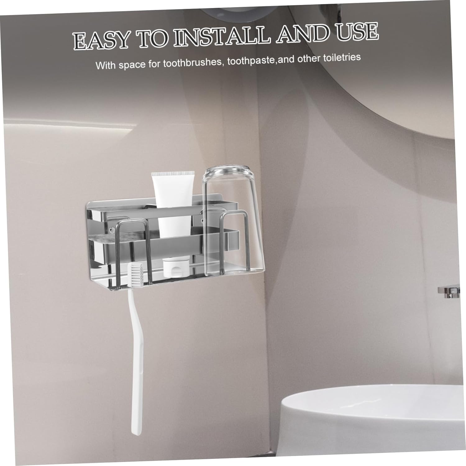 Unomor Space-Saving Toothbrush Holder with Anti-Slip Design