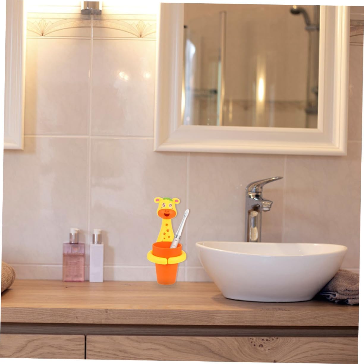 STOBAZA 2Sets Cartoon Animal Toothbrush Holder for Wall Mount