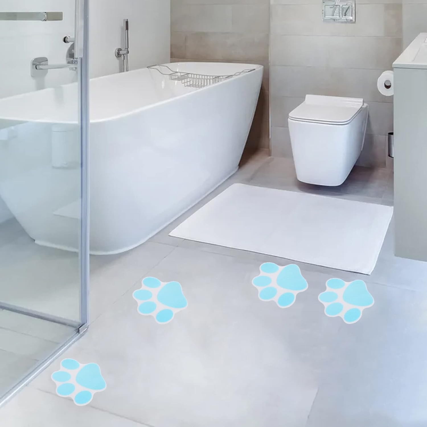 Hemoton Paw Bath Sticker 10pcs Non-Slip Decals