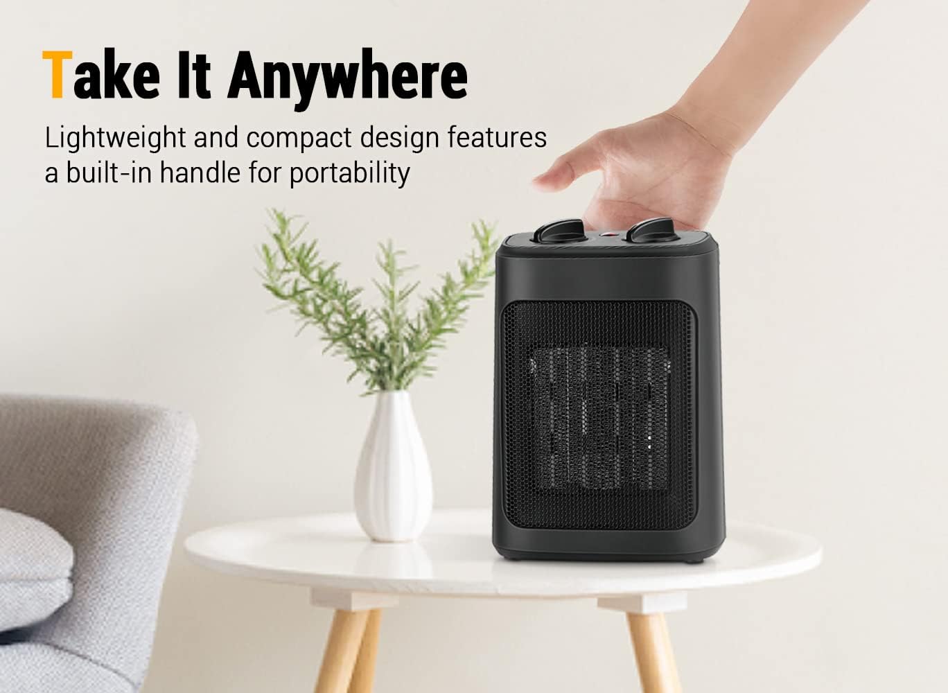 Aikoper 1500W Electric Space Heater with Thermostat 1