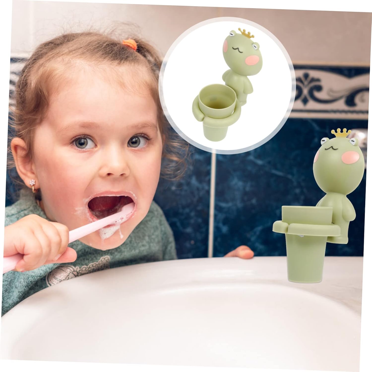 FONDOTIN Cartoon Toothbrush Holder with Brushing Cup