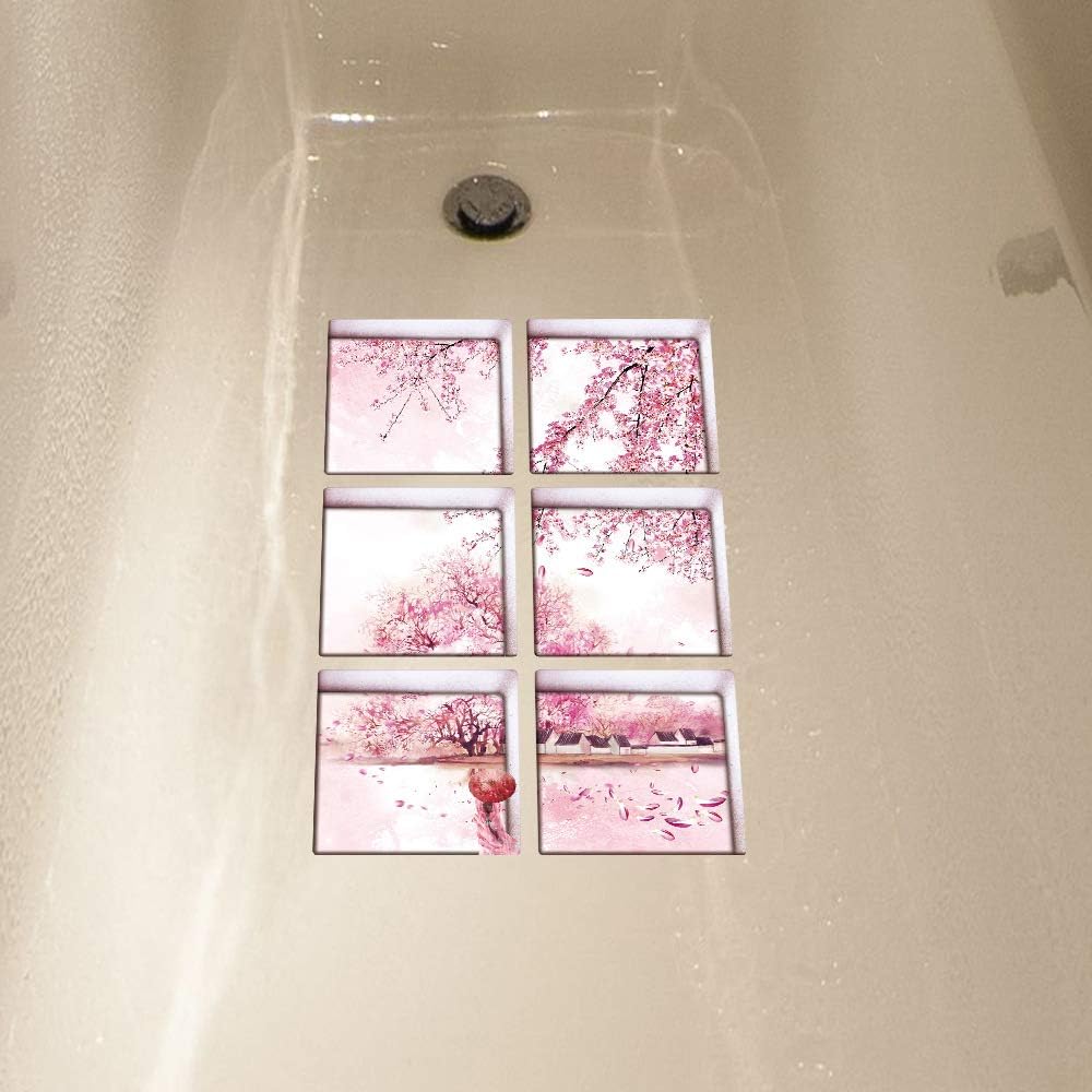 AILEGOU 3D Non-Slip Bathtub Animal Stickers - Plum Blossom Design