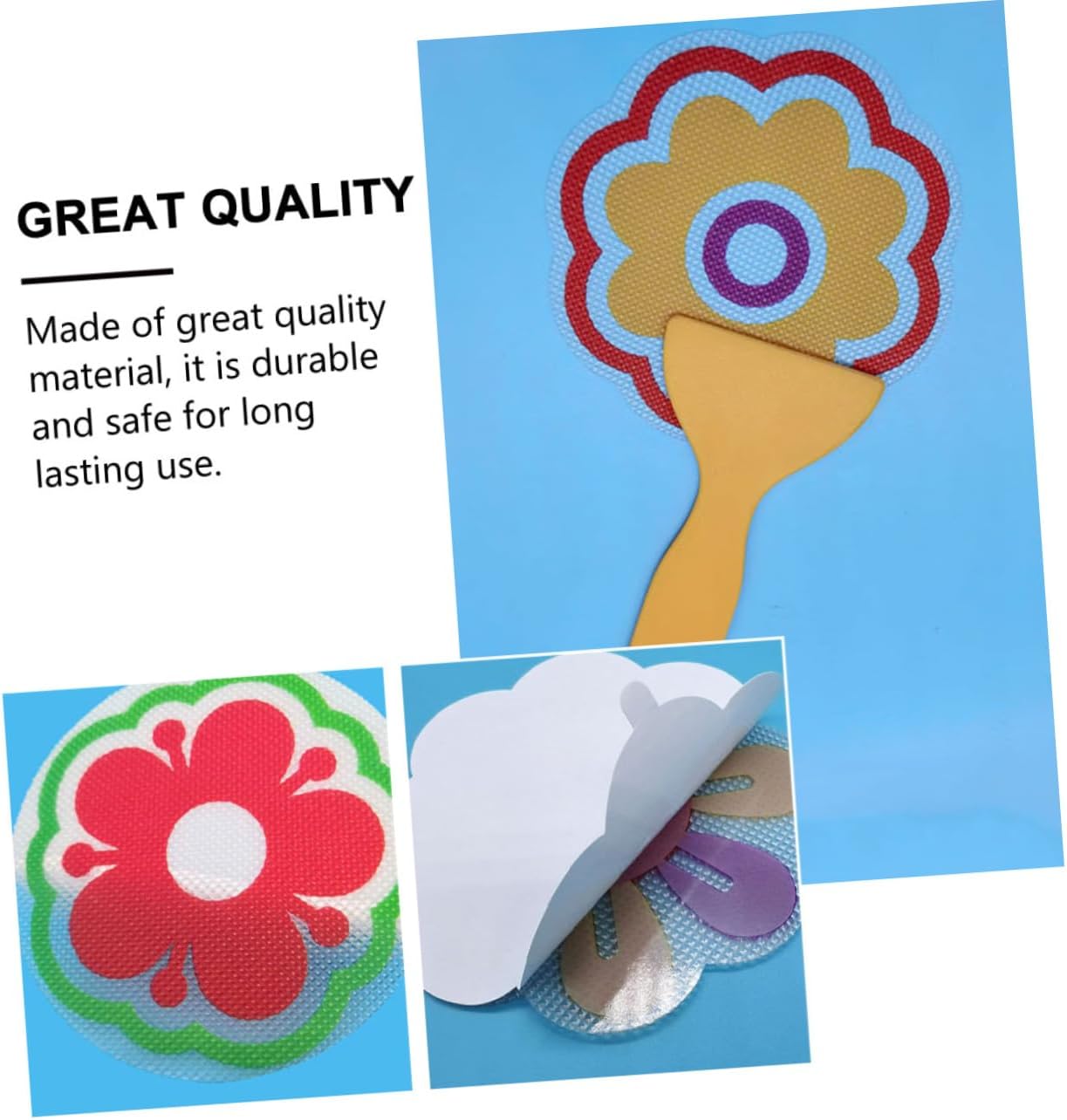 VICASKY 4pcs Cartoon Non-Slip Tile Stickers for Bathrooms