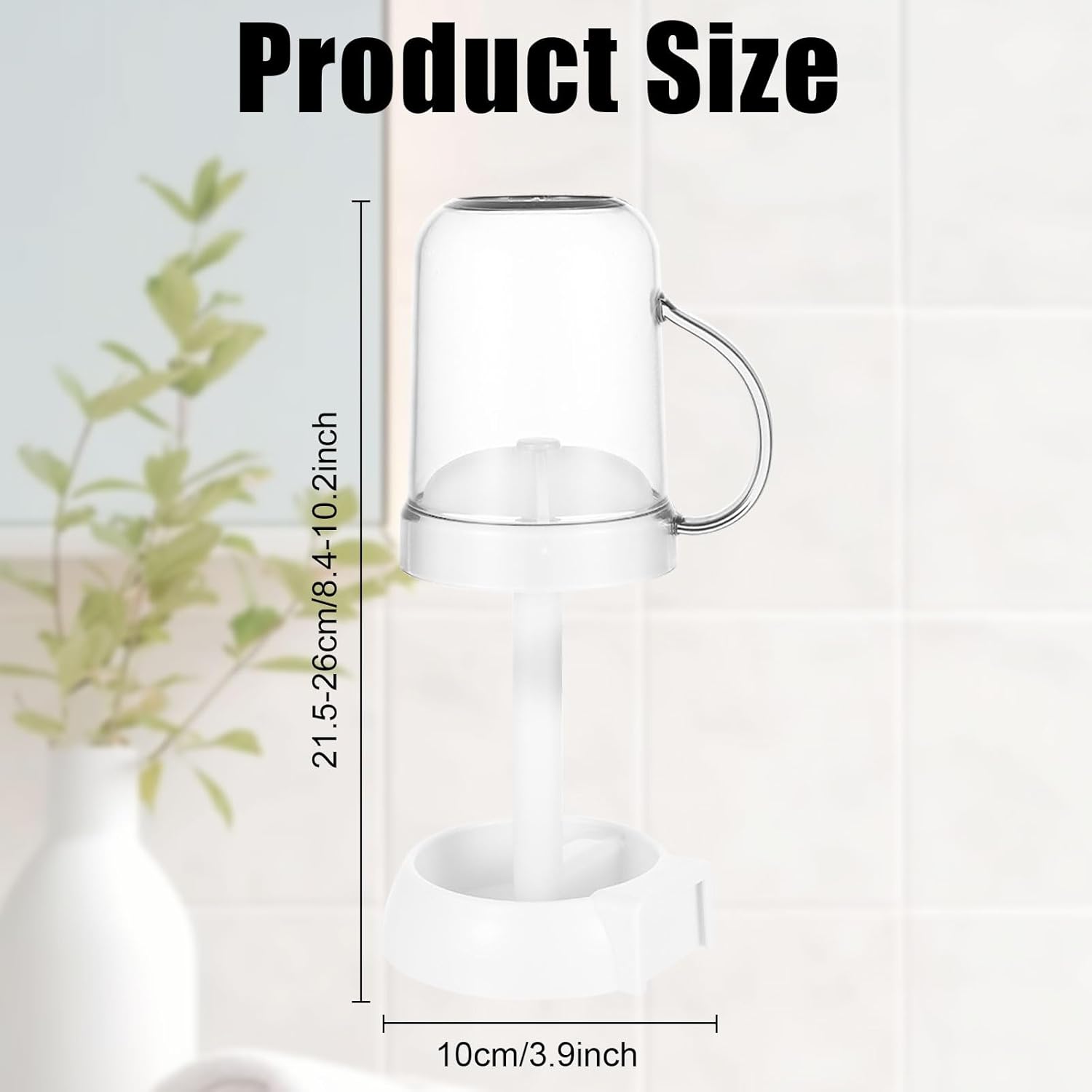 GENZYRE White Toothbrush Holder with Cover and 3 Slots