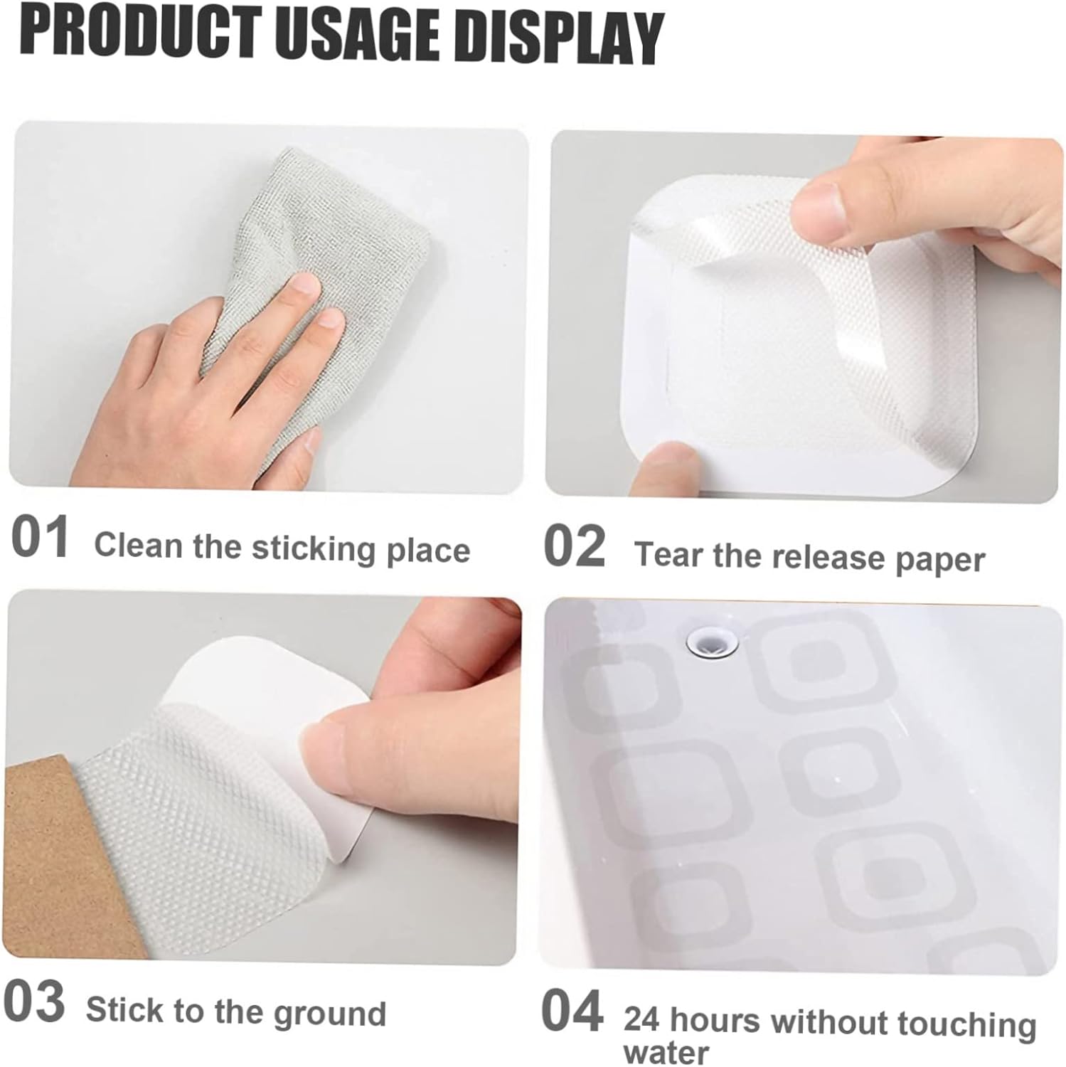 Amosfun 72pcs Non-Slip Bathtub Stickers