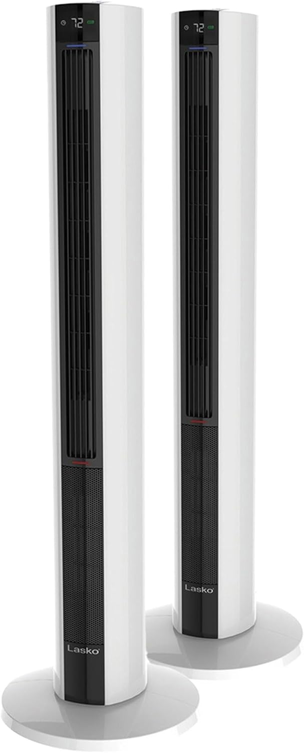 Lasko Tower Fan Heater 2-Pack with Remote Control