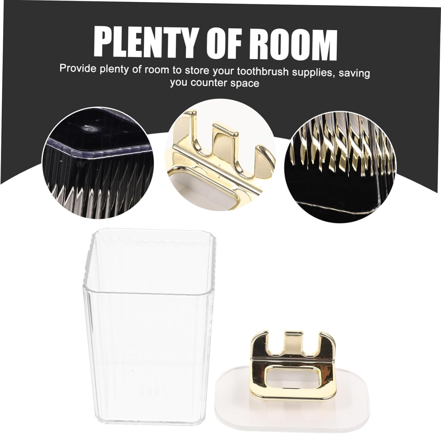 SOPOTUTU Wall Mounted Toothbrush Holder with Cover