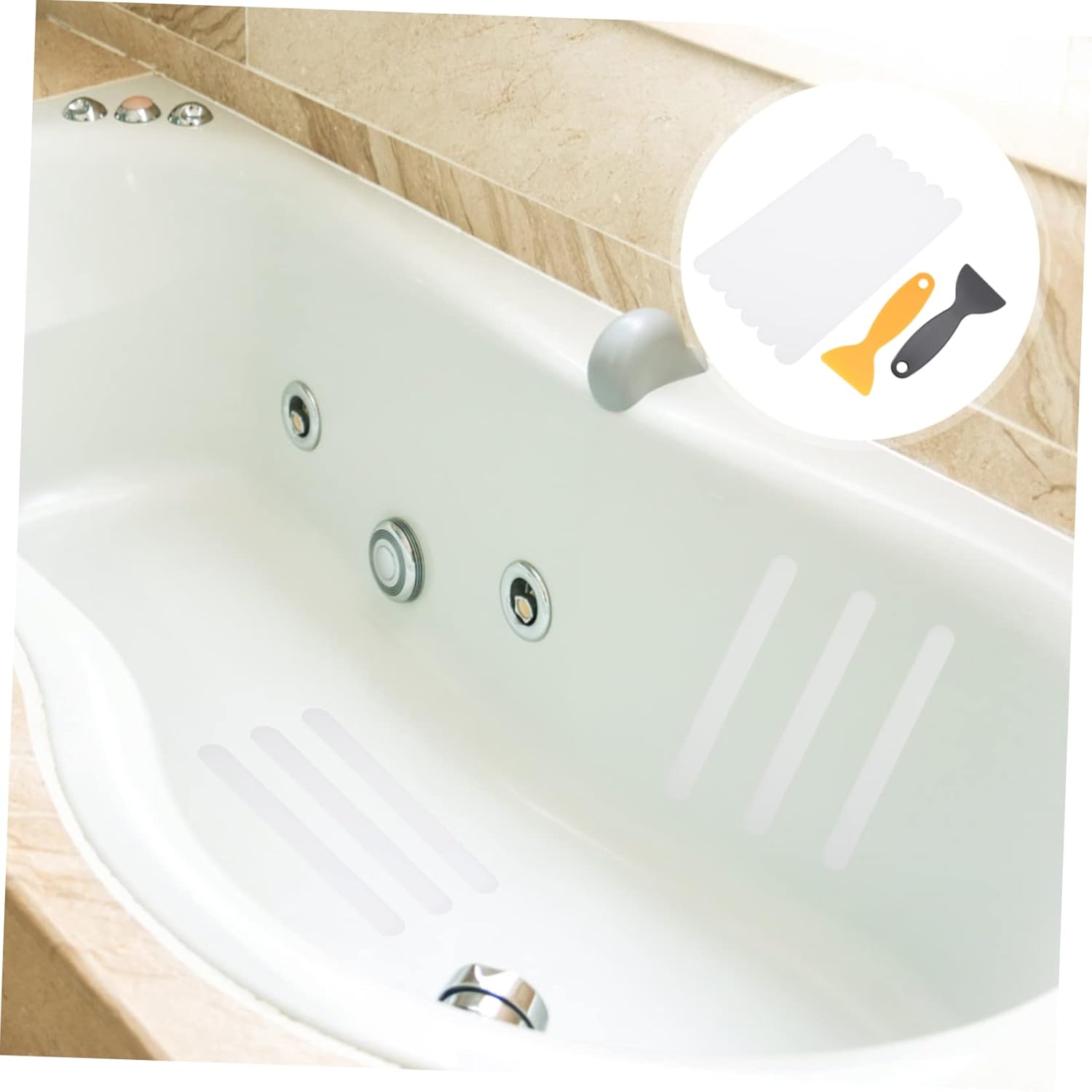 6Pcs Slip Proof Shower Stickers with Scrapers