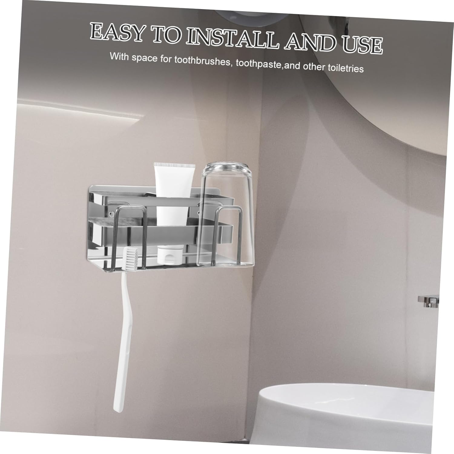 Cabilock Wall Mounted Toothbrush Holder Stainless Steel