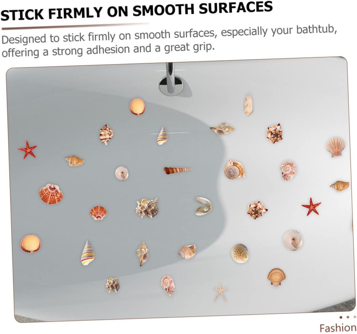 Happyyami 6 Sheets Seashell Bathtub Stickers