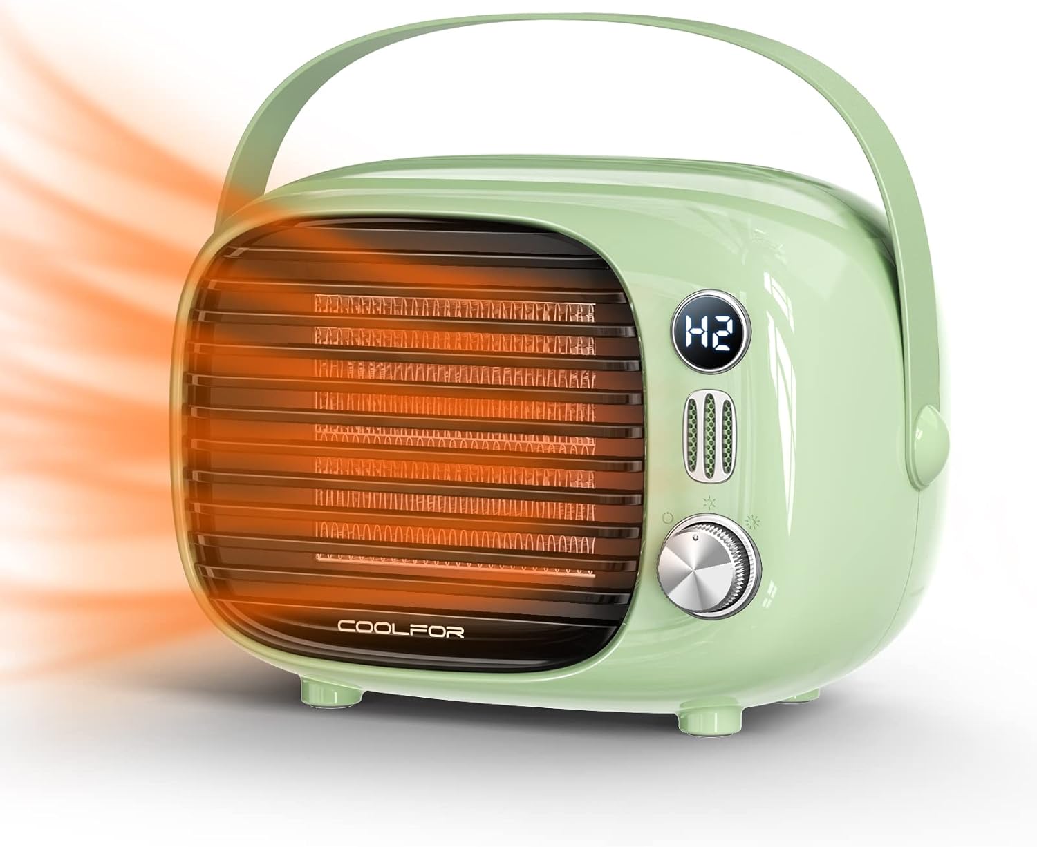 Coolfor Space Heater with Temperature Control and Safety Features Green