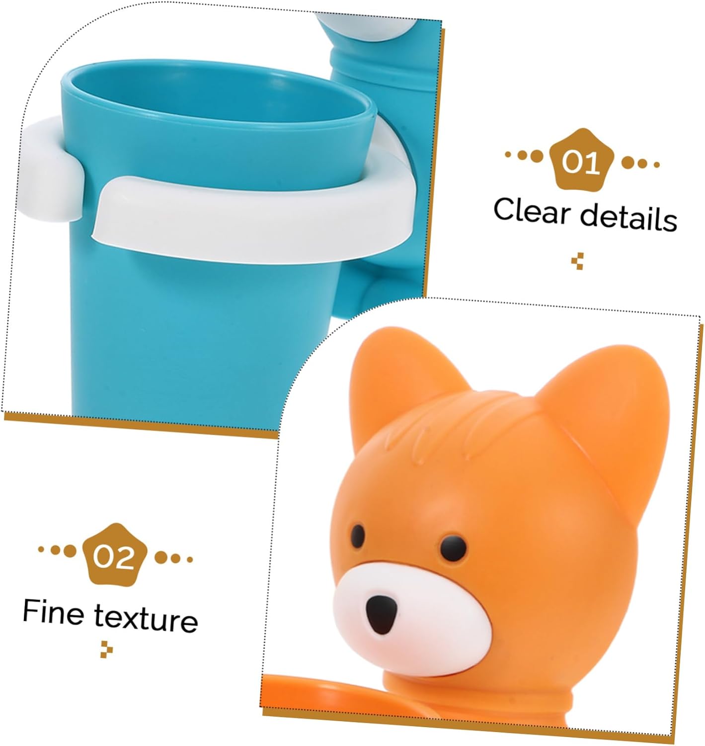 Ciieeo 2sets Cartoon Toothbrush Holder Organizer for Bathroom